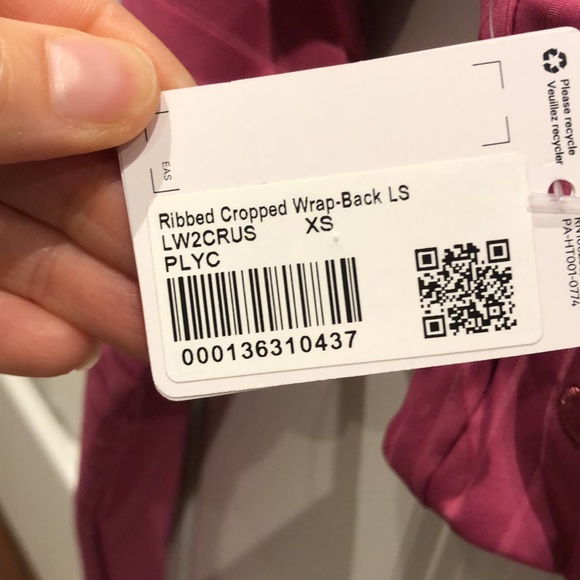 NWT Lululemon Ribbed Crop swimsuit top in pink lychee - Picture 6 of 6